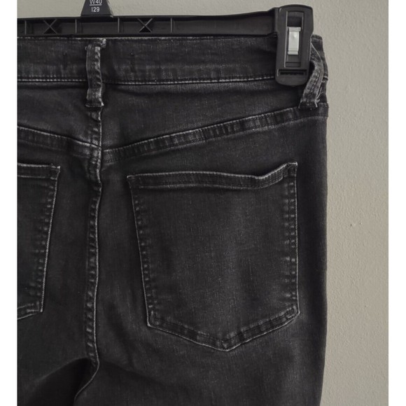 Free People Black Distressed Boyfriend Jeans Womens 30 Denim Frayed - Picture 4 of 6